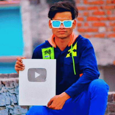 Young Man In Sunglasses Holding YouTube Play Button Saying The Best GIF