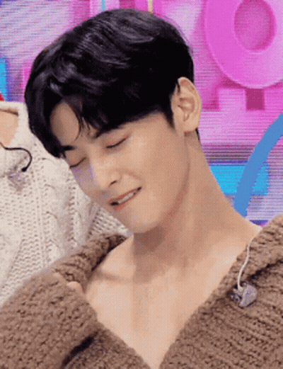 Young Man In Sweater With Eyes Closed GIF