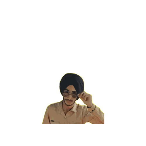 Young Man In Turban And Sunglasses Adjusting Glasses Sticker