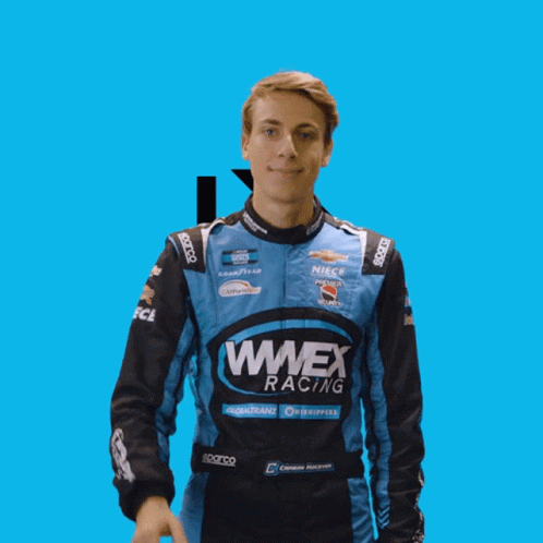 Young Man In WEX Racing Uniform GIF