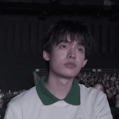 Young Man In White Shirt And Green Collar GIF