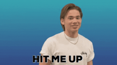 Young Man In White Stussy T-Shirt Says Hit Me Up GIF