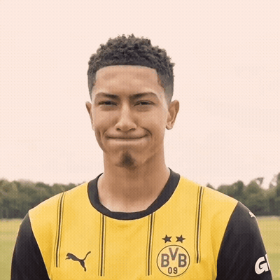 Young Man In Yellow Jersey With BVB GIF