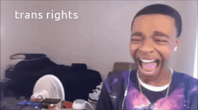 Young Man Laughing Trans Rights GIF