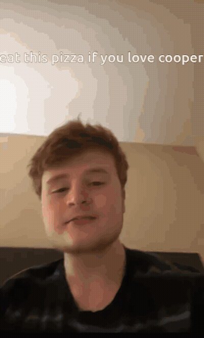 Young Man Looking At Camera Eat This Pizza If You Love Coop GIF
