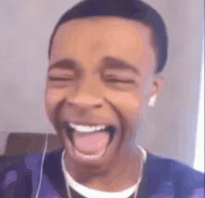 Young Man Making Funny Face With Mouth Open GIF