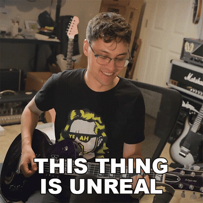 Young Man Playing Guitar Saying This Thing Is Unreal GIF