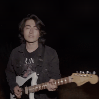 Young Man Playing Guitar With Ka T-Shirt GIF