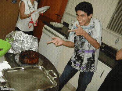 Young Man Pointing At Turkey GIF