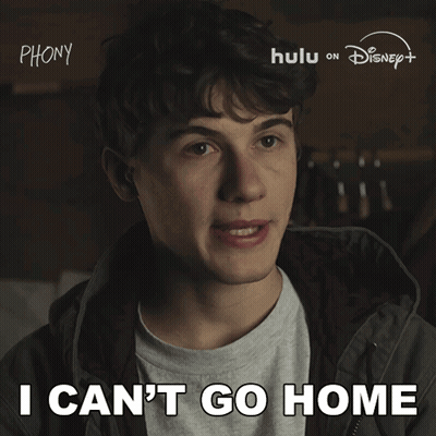 Young Man Saying I Can't Go Home In Front Of Disney Logo GIF