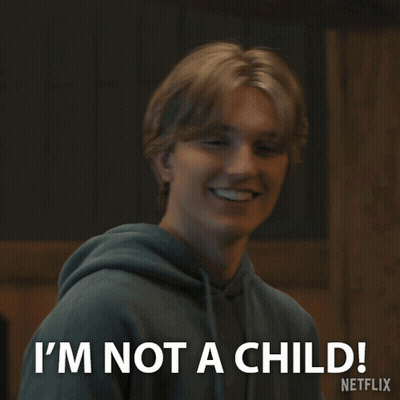 Young Man Saying I'm Not A Child GIF