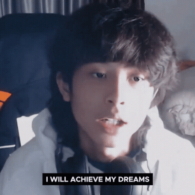 Young Man Saying I Will Achieve My Dreams GIF