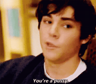 Young Man Saying You're A Pussy Close Up GIF