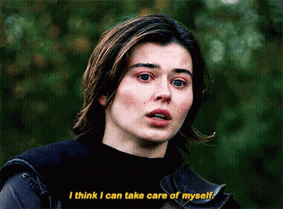Young Man Says I Think I Can Take Care Of Myself In Yellow Letters GIF
