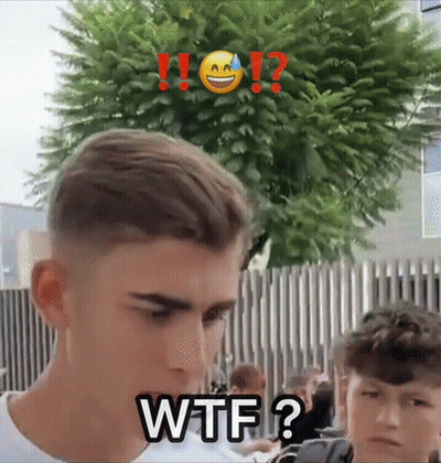 Young Man Says WTF With Smiley Face Behind GIF