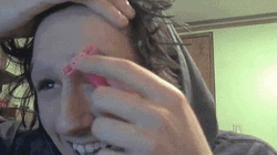 Young Man Shaving His Eyebrows GIF