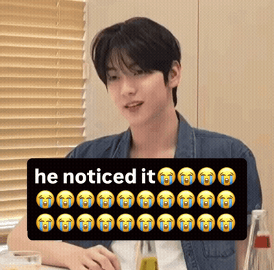 Young Man Sitting At Table With He Noticed It Sticker GIF