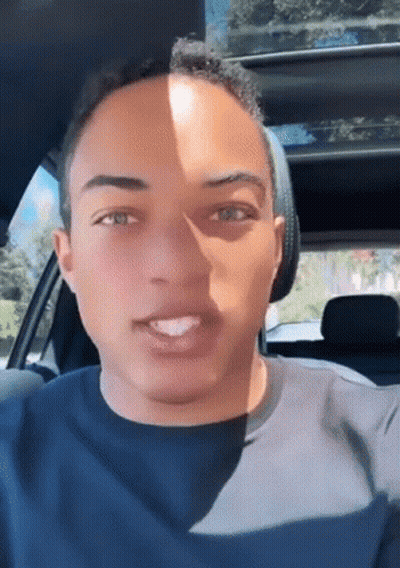 Young Man Sitting In Back Seat Of Car Mouth Open GIF