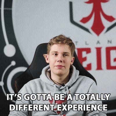 Young Man Sitting In Chair Saying It's Gotta Be A Totally Different Experience GIF