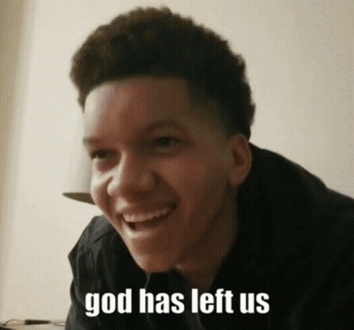Young Man Smiling God Has Left Us GIF
