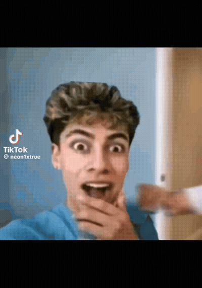 Young Man Surprised Making TikTok GIF