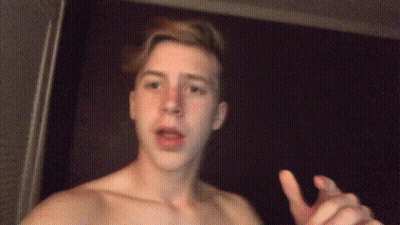 Young Man Taking Selfie Without Shirt GIF