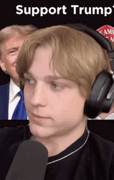 Young Man Talking Into Microphone With Headphones GIF