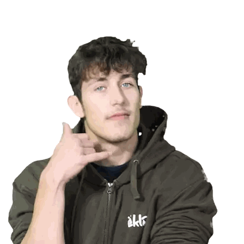 Young Man Wearing Akr Hoodie Sticker