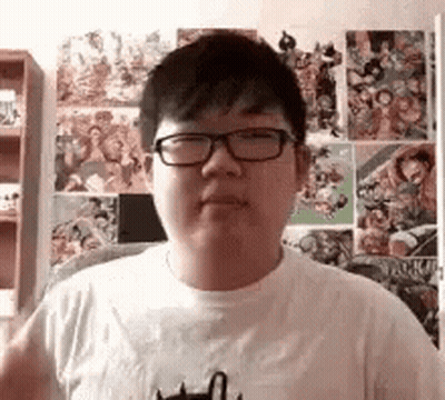 Young Man Wearing Glasses And White T-Shirt GIF