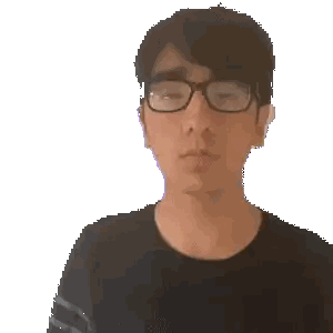 Young Man Wearing Glasses Holding Banana Sticker