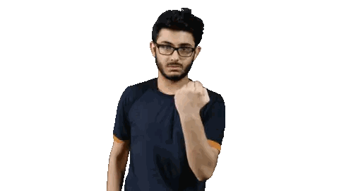 Young Man Wearing Glasses Making Fist Sticker