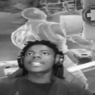 Young Man Wearing Headphones Looking Up GIF