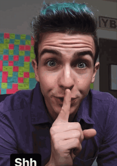 Young Man With Blue Hair Shushing GIF