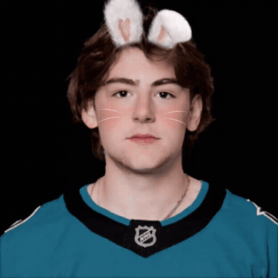 Young Man With Bunny Ears GIF
