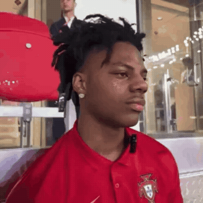 Young Man With Dreadlocks In Red Shirt Crying GIF
