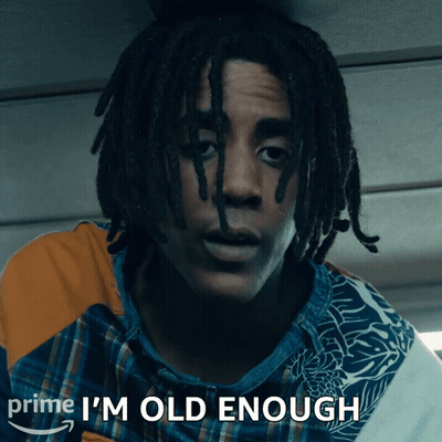 Young Man With Dreadlocks Saying I'm Old Enough GIF