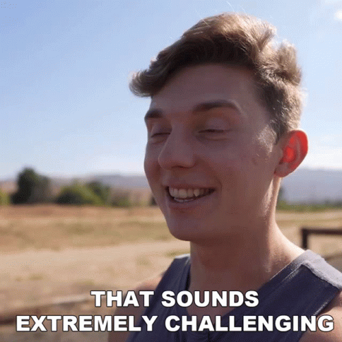 Young Man With Eyes Closed And That Sounds Extremely Challenging GIF