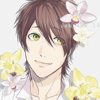 Young Man With Flowers In Hair January 14 GIF