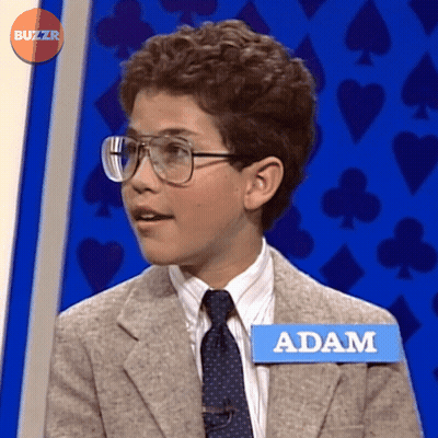 Young Man With Glasses And Adam Name Tag GIF
