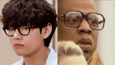 Young Man With Glasses Next To Man With Glasses GIF