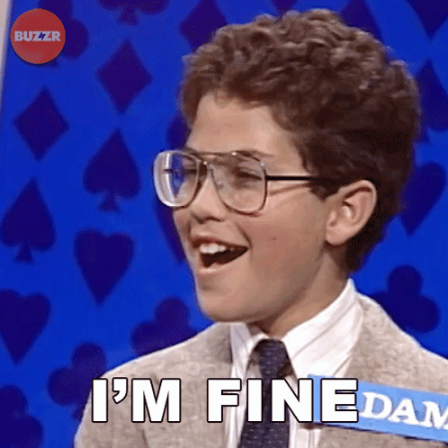 Young Man With Glasses Saying I'm Fine Dam GIF