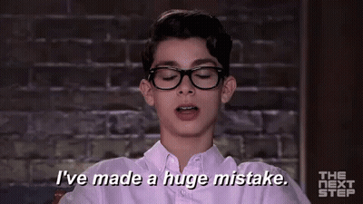 Young Man With Glasses Says I've Made A Huge Mistake GIF