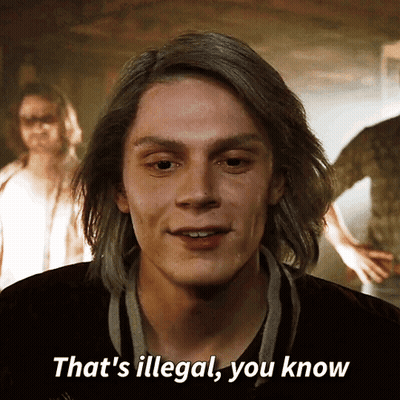 Young Man With Gray Hair Smiling Says That's Illegal You Know GIF