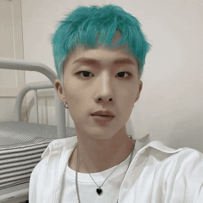 Young Man With Green Hair Taking Selfie GIF