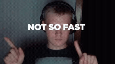 Young Man With Headphones Saying Not So Fast GIF