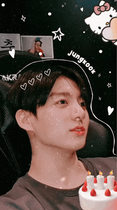 Young Man With Jungkook Written On Head GIF