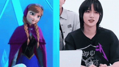Young Man With Long Hair Smiling In Black Jacket GIF