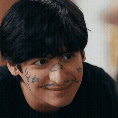 Young Man With Mustache And Star Face GIF