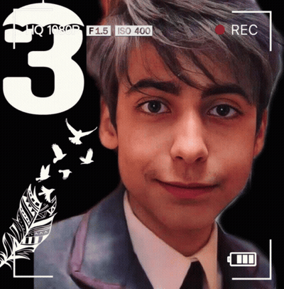 Young Man With Number 3 GIF