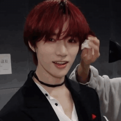 Young Man With Red Hair Being Blow Dried GIF